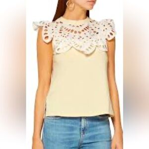 See by Chloé Lace Neck Tank Top size XS
